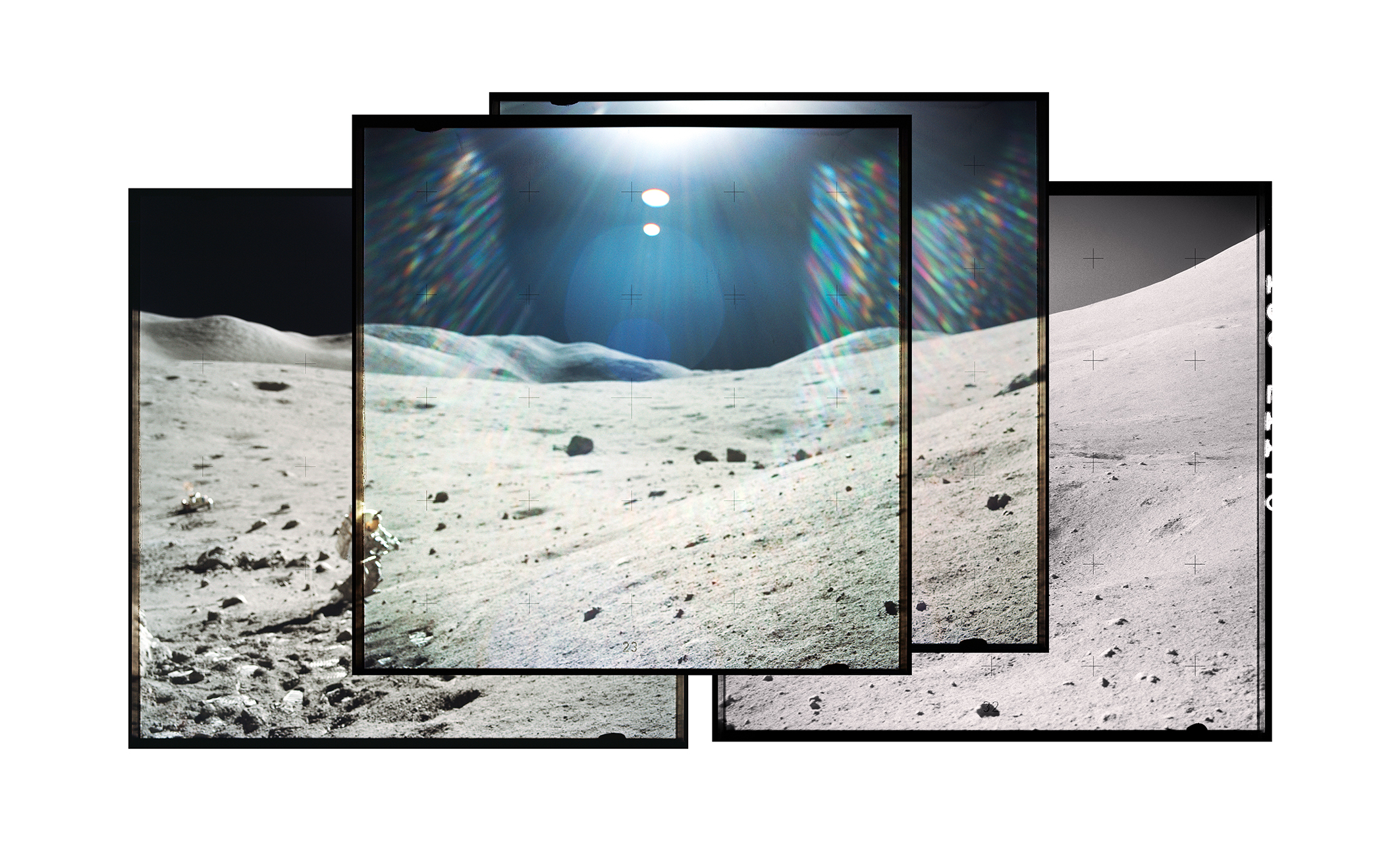 Lune et astronaute photographiés lors d'une mission Apollo